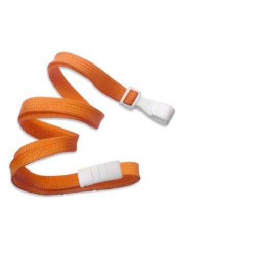 Orange Flat Braid Break-Away Lanyard with Wide Hook - 100pk