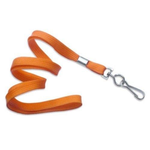 Orange Flat Braid Lanyard with NPS Swivel Hook - 100pk
