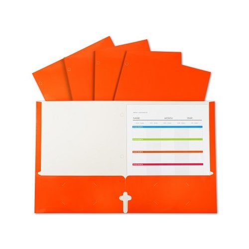 Laminated Paper Two-Pocket Folders with 3-Hole Punch
