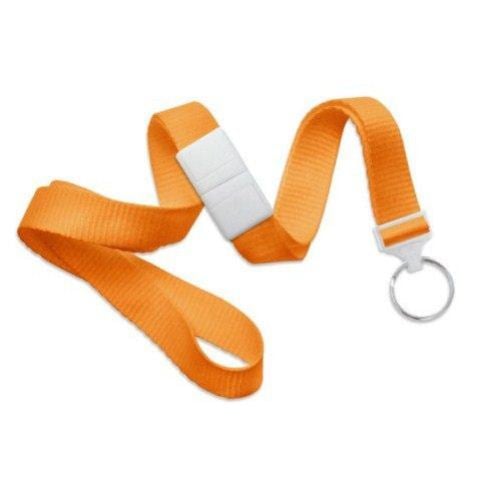 Orange Microweave Break-Away Lanyard with NPS Split Ring - 100pk