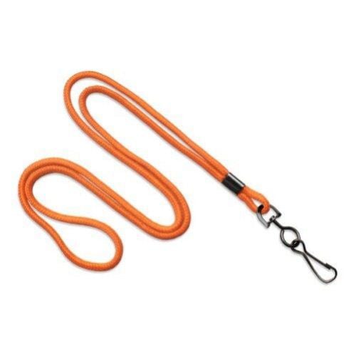 Orange Round Braid Lanyard with Black Swivel Hook - 1000pk
