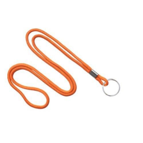 Orange Round Braid Lanyard with NPS Split Ring - 100pk