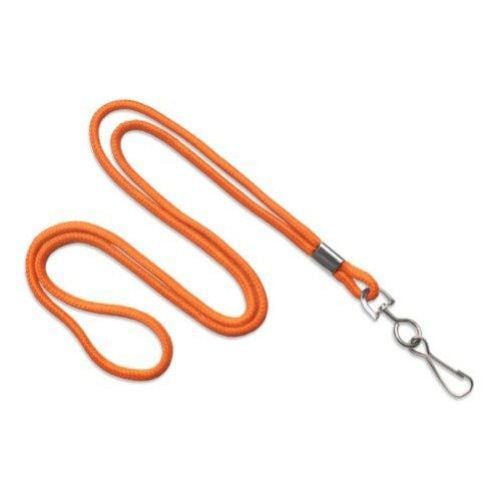 Orange Round Braid Lanyard with NPS Swivel Hook - 100pk