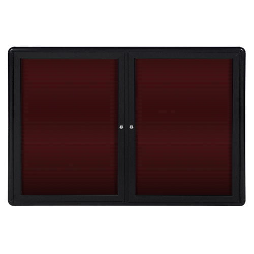 Ovation 34"x47" 2-Door Letterboard w/ Black Frame - Burgundy