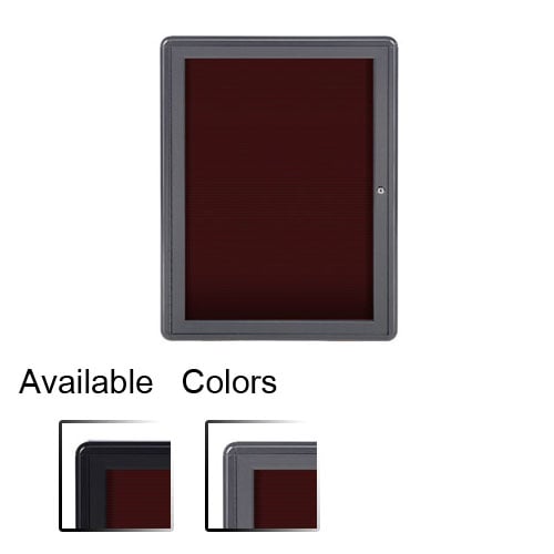 Ovation 34" x 24" 1-Door Letterboard w/ Frame - Burgundy