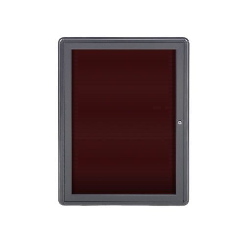 Ovation 34" x 24" 1-Door Letterboard w/ Frame - Burgundy