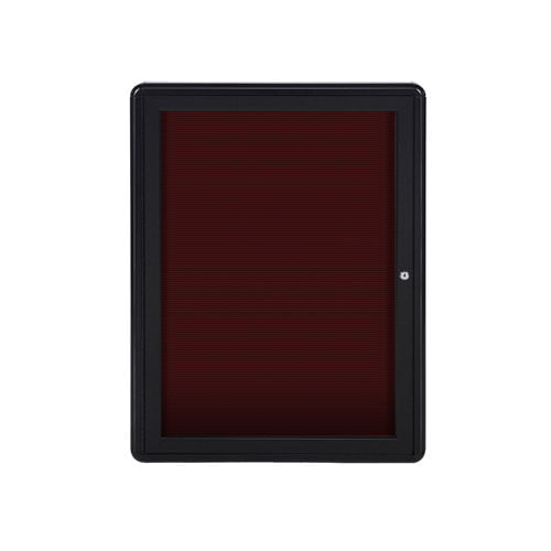 Ovation 34" x 24" 1-Door Letterboard w/ Frame - Burgundy