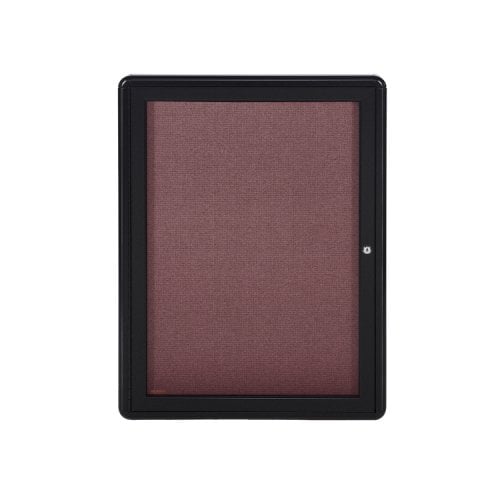 Ghent Ovation 34" x 24" 1-Door Indoor Enclosed Fabric Bulletin Boards with Black Frame