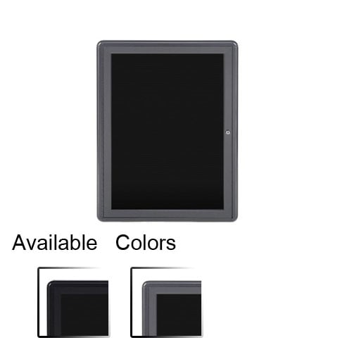 Ovation 34" x 24" Radius 1 Door Black Letterboard with Frame