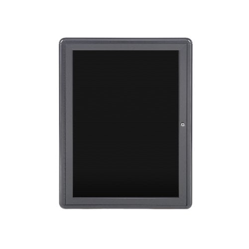 Ovation 34" x 24" Radius 1 Door Black Letterboard with Frame