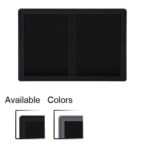 Ovation 34" x 47" 2 Sliding Door Black Letterboard with Frame