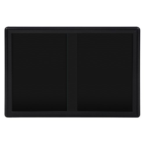 Ovation 34" x 47" 2 Sliding Door Black Letterboard with Frame
