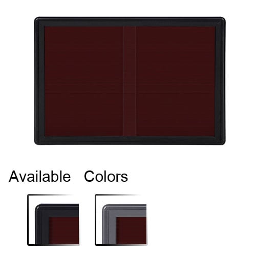 Ovation 34" x 47" 2-Sliding Door Letterboard w/ Frame - Burgundy