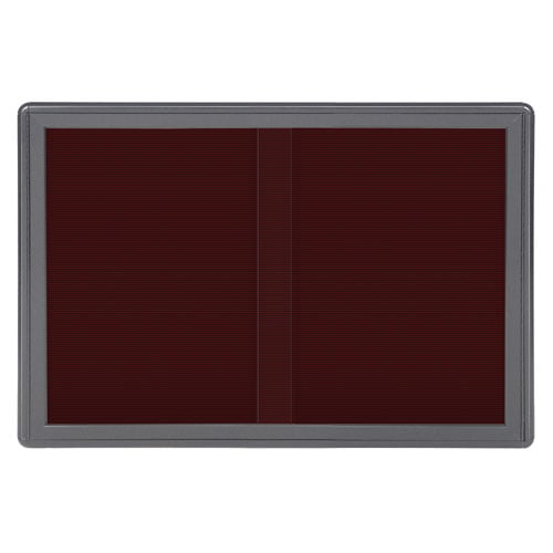 Ovation 34" x 47" 2-Sliding Door Letterboard w/ Frame - Burgundy