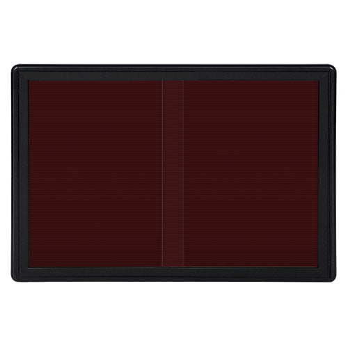 Ovation 34" x 47" 2-Sliding Door Letterboard w/ Frame - Burgundy