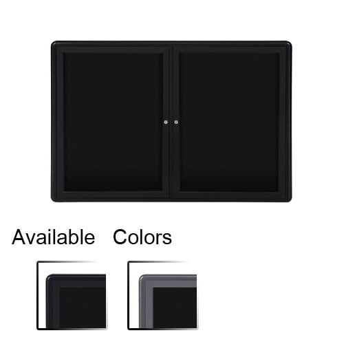 Ovation 34" x 47" Radius 2 Door Black Letterboard with Frame