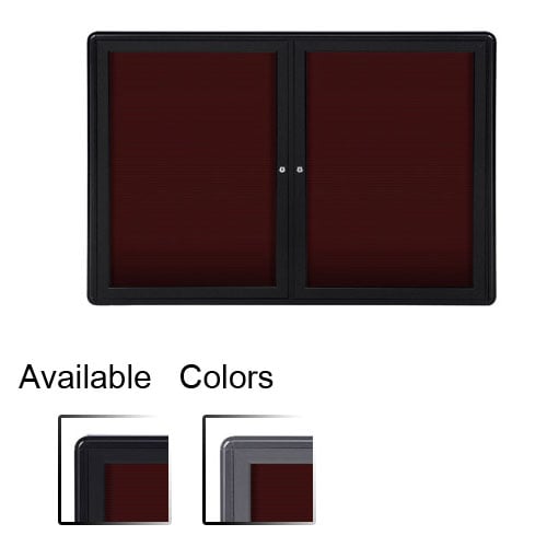 Ovation 34" x47" 2-Door Letterboard w/ Frame - Burgundy