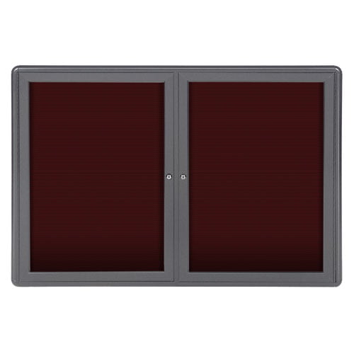 Ovation 34" x47" 2-Door Letterboard w/ Frame - Burgundy
