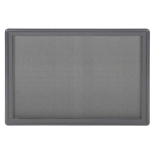 Ovation 34x47 2Sliding Doors Indoor Gray Tackboard-Gray Frame