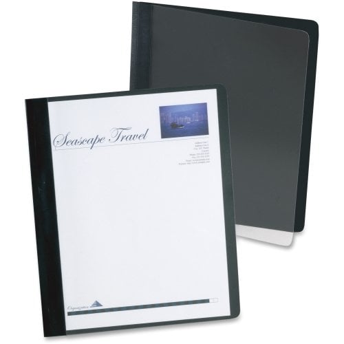Oxford 1/2" Black Extra-Wide Clear Front Report Cover - 25pk