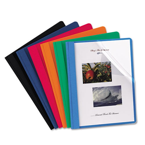 Oxford 1/2" Assorted Clear Front Standard Report Cover 25pk