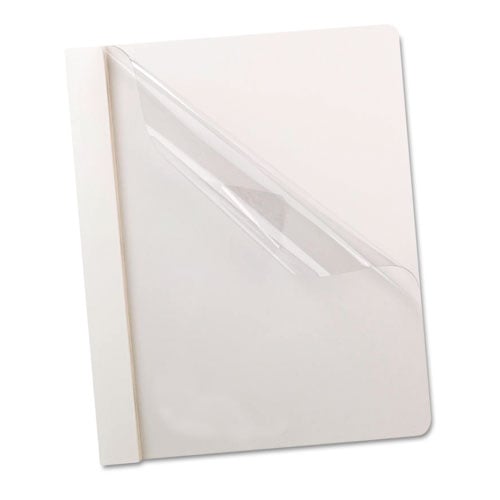Oxford 1/2" Clear/White Clear Front Report Cover - 25pk