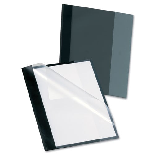 Oxford 1/2" Onyx Side-Lok Clear Front Report Cover - 5pk