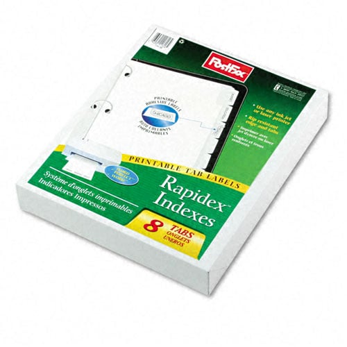 Oxford 8-tab White Custom Label Tab Dividers - 25pk
