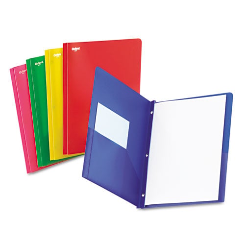 Oxford Assorted Translucent Twin-Pocket Fasteners Portfolio - 25pk