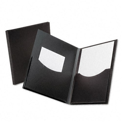 Oxford Black Double Stuff Gusseted Two-Pocket Folder