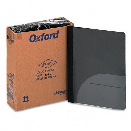 Oxford Clear/Onyx Clear Front Report Cover with CD Slot 5pk