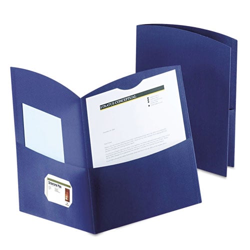 Oxford Dark Blue Contour Two-Pocket Folders - 25pk