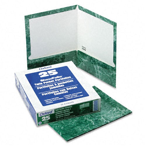 Oxford Emerald Green Marble Laminated Portfolio - 25pk