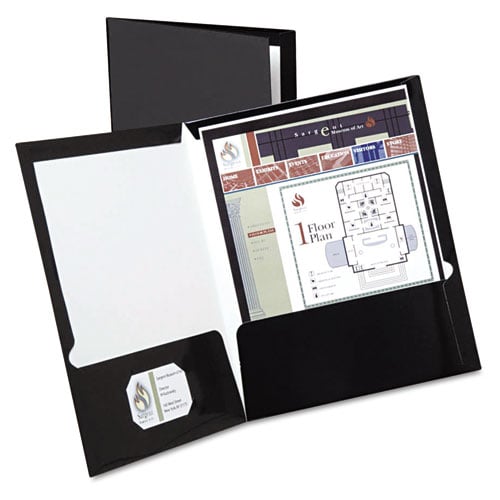 Oxford ShowFolio Laminated Letter-Size Two-Pocket Folders - 25pk