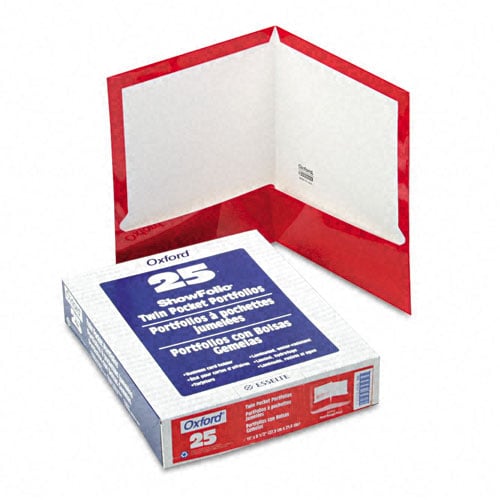 Oxford ShowFolio Laminated Letter-Size Two-Pocket Folders - 25pk