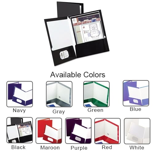 Oxford ShowFolio Laminated Letter-Size Two-Pocket Folders - 25pk