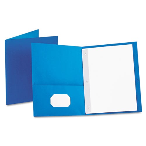 Oxford Light Blue Twin-Pocket Tang Fasteners Portfolios 25pk