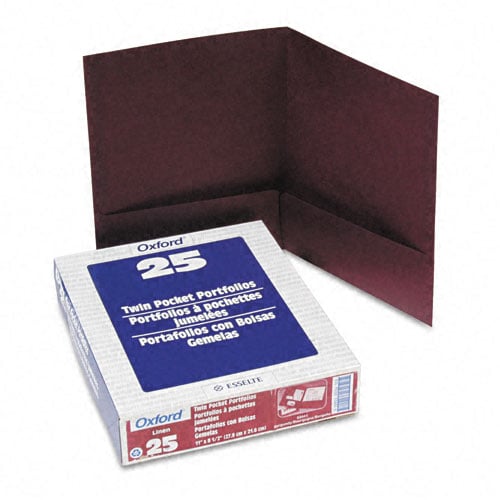 Oxford Linen Twin-Pocket Portfolio - 25pk
