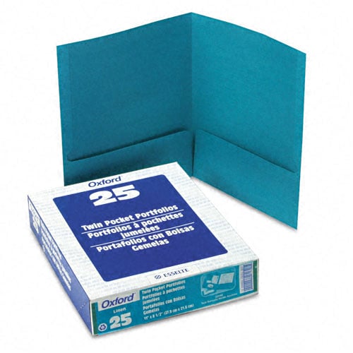 Oxford Linen Twin-Pocket Portfolio - 25pk