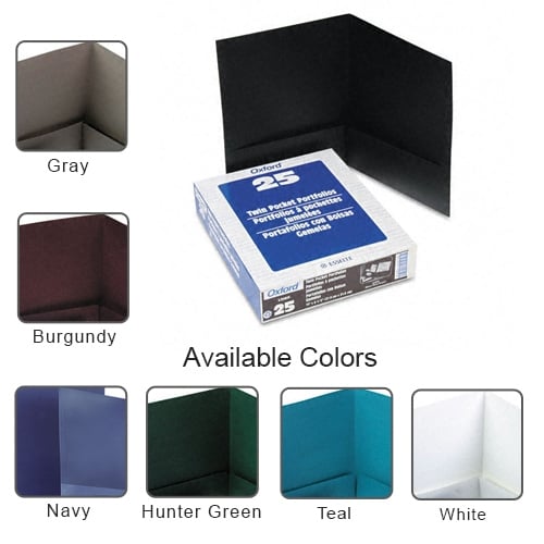 Oxford Linen Twin-Pocket Portfolio - 25pk