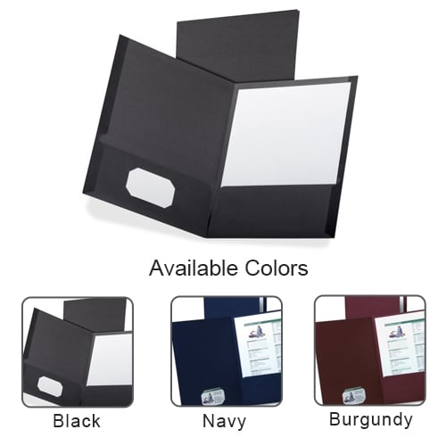 Oxford Linen Twin-Pocket Portfolio - 5pk