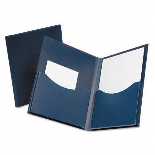 Oxford Navy Double Stuff Gusseted Two-Pocket Folder