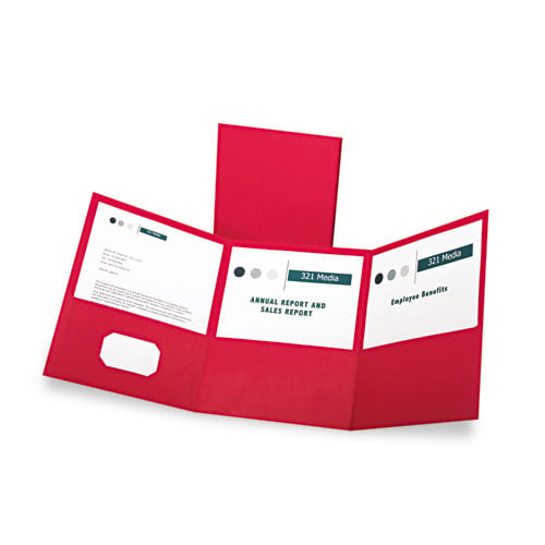 Oxford Red Tri-Fold Pocket Folder - 20pk