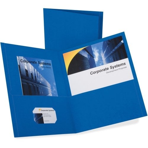 Oxford Royal Blue Textured Paper Letter Size Twin-Pocket Folders - 25pk