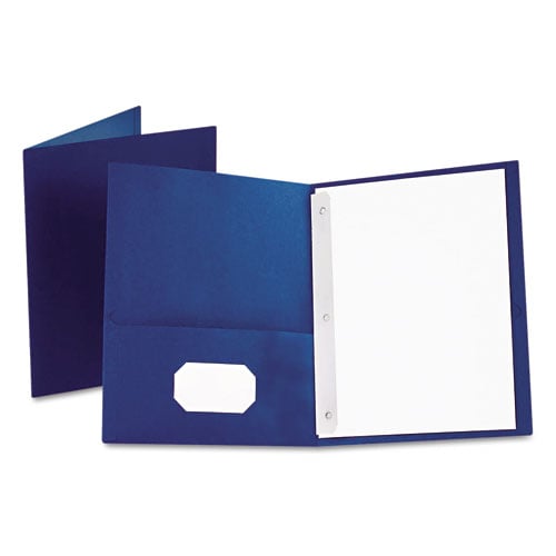 Oxford Royal Blue Twin-Pocket Tang Fasteners Portfolios 25pk