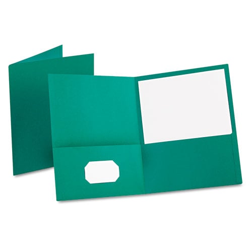 Oxford Teal Textured Paper Letter Size Twin-Pocket Folders - 25pk