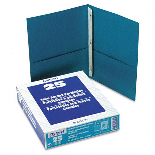 Oxford Twin-Pocket Tang Fasteners Portfolios - 25pk