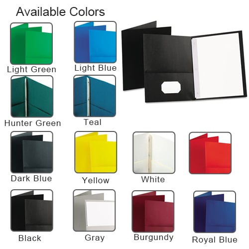 Oxford Twin-Pocket Tang Fasteners Portfolios - 25pk