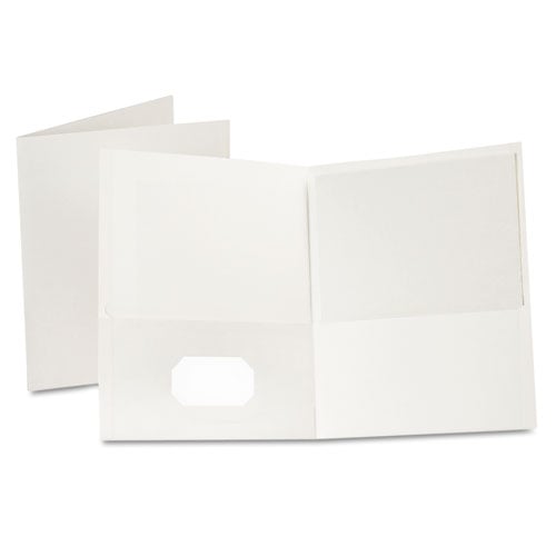 Oxford White Textured Paper Letter Size Twin-Pocket Folders - 25pk