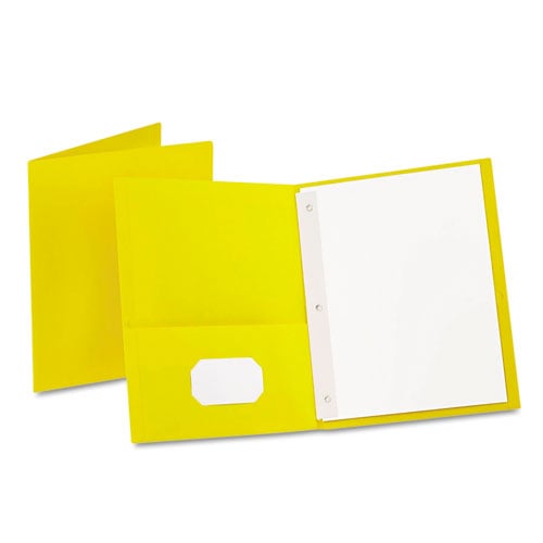 Oxford Yellow Twin-Pocket Tang Fasteners Portfolios - 25pk